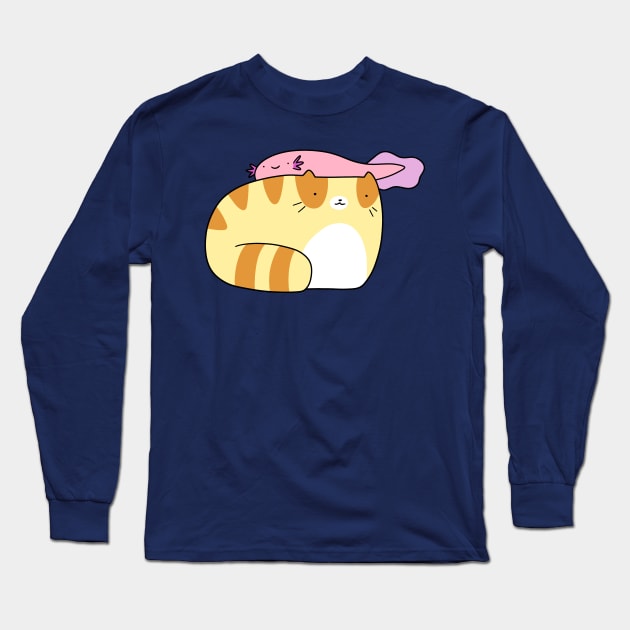 Axolotl and Tabby Long Sleeve T-Shirt by saradaboru